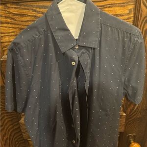 Ted Baker short sleeve shirts, navy with white accents